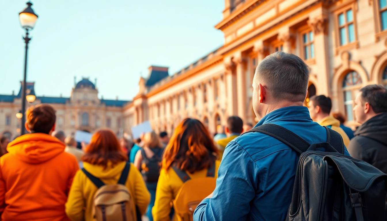 Activists Display Arrest Photo at Paris Louvre