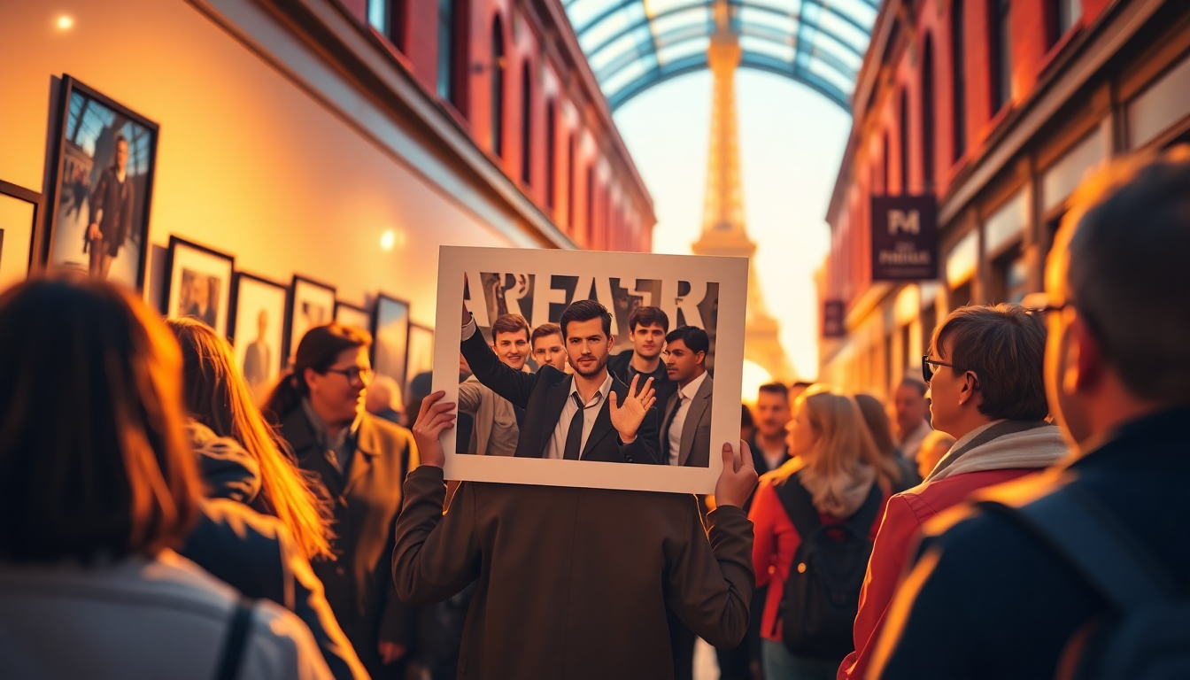 Activists Display Arrest Photo in Paris Gallery